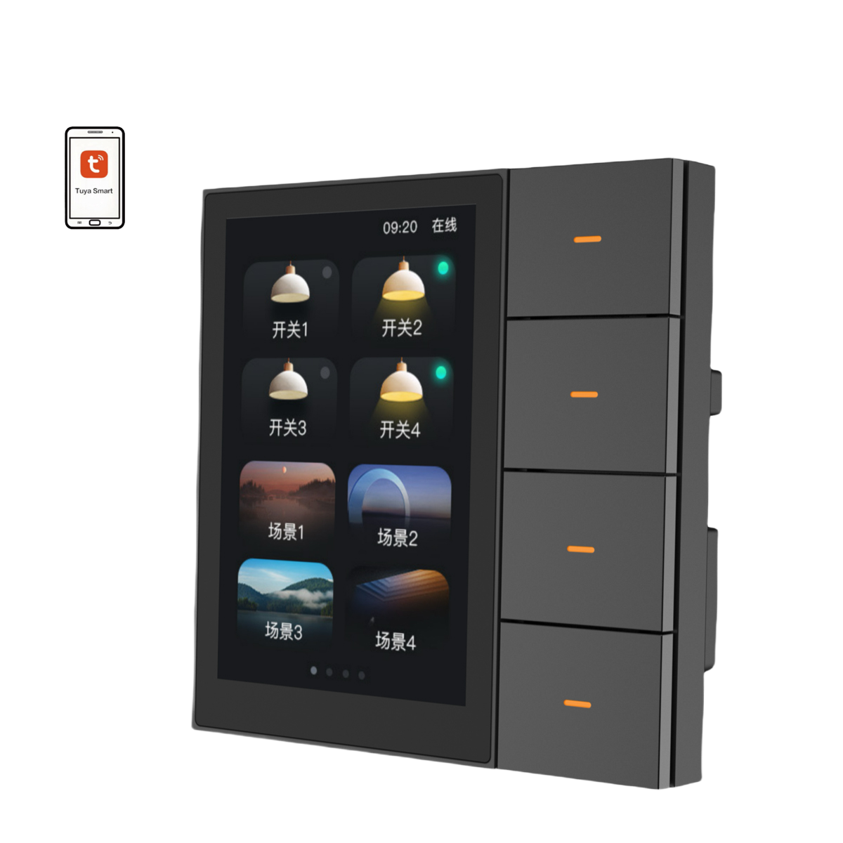 Smart Home Control Panel - 4 Gang Zigbee Smart Life Smart