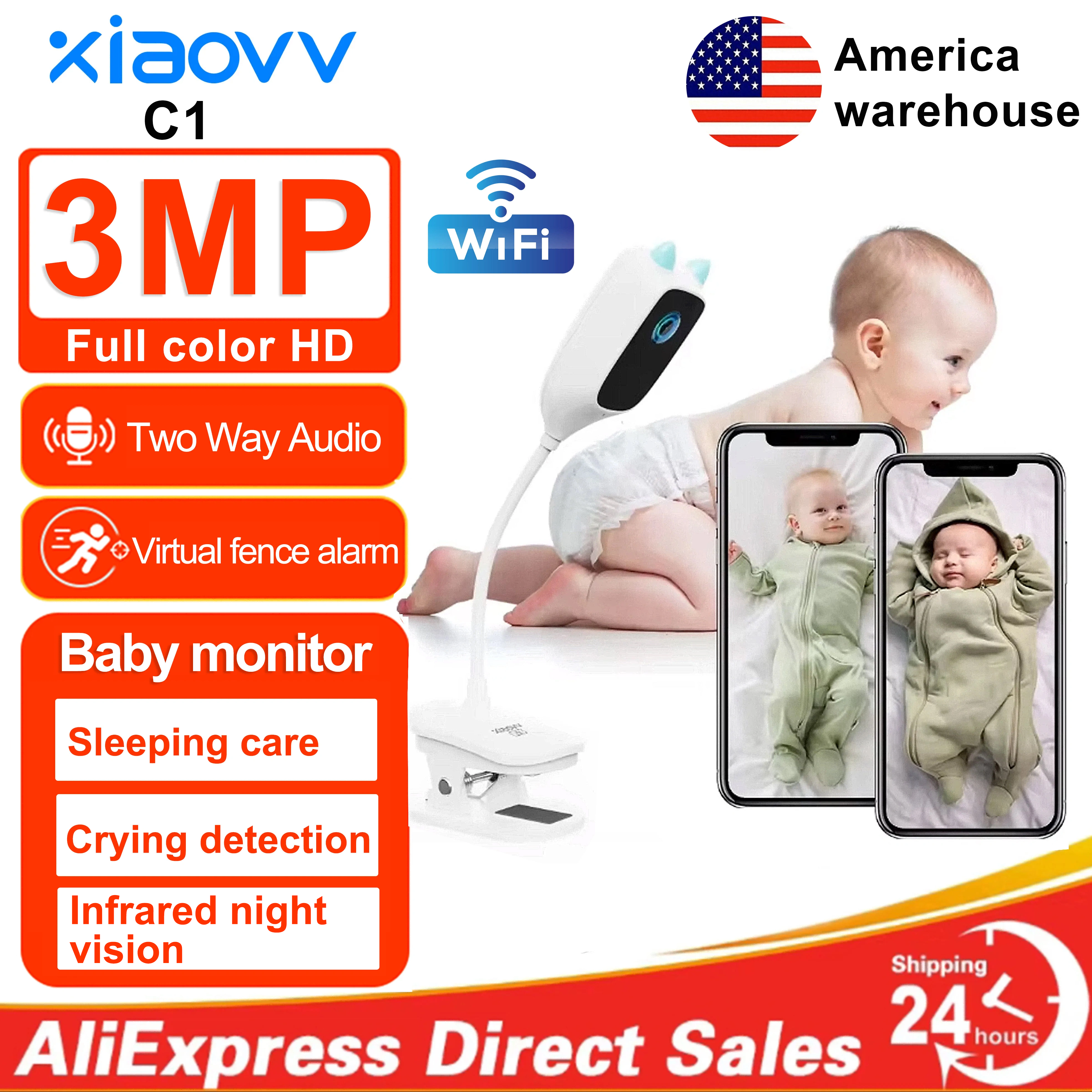 Smart Home Cctv Camera - XIAOVV 3MP 2K 2.4GHz WiFi Indoor
