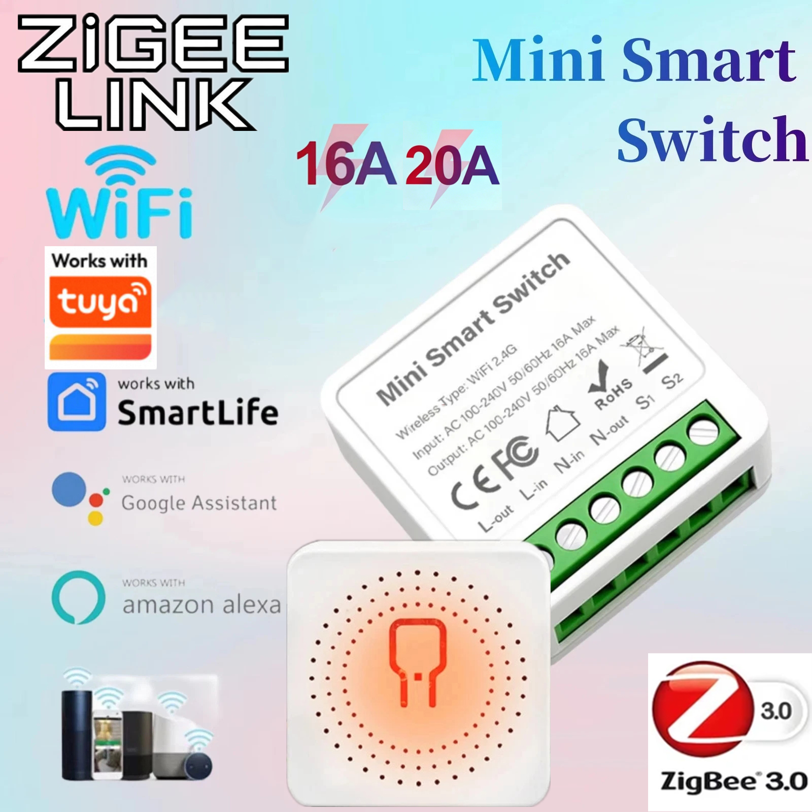 Smart Home Google Assistant - For Tuya Mini Smart WiFi Switch