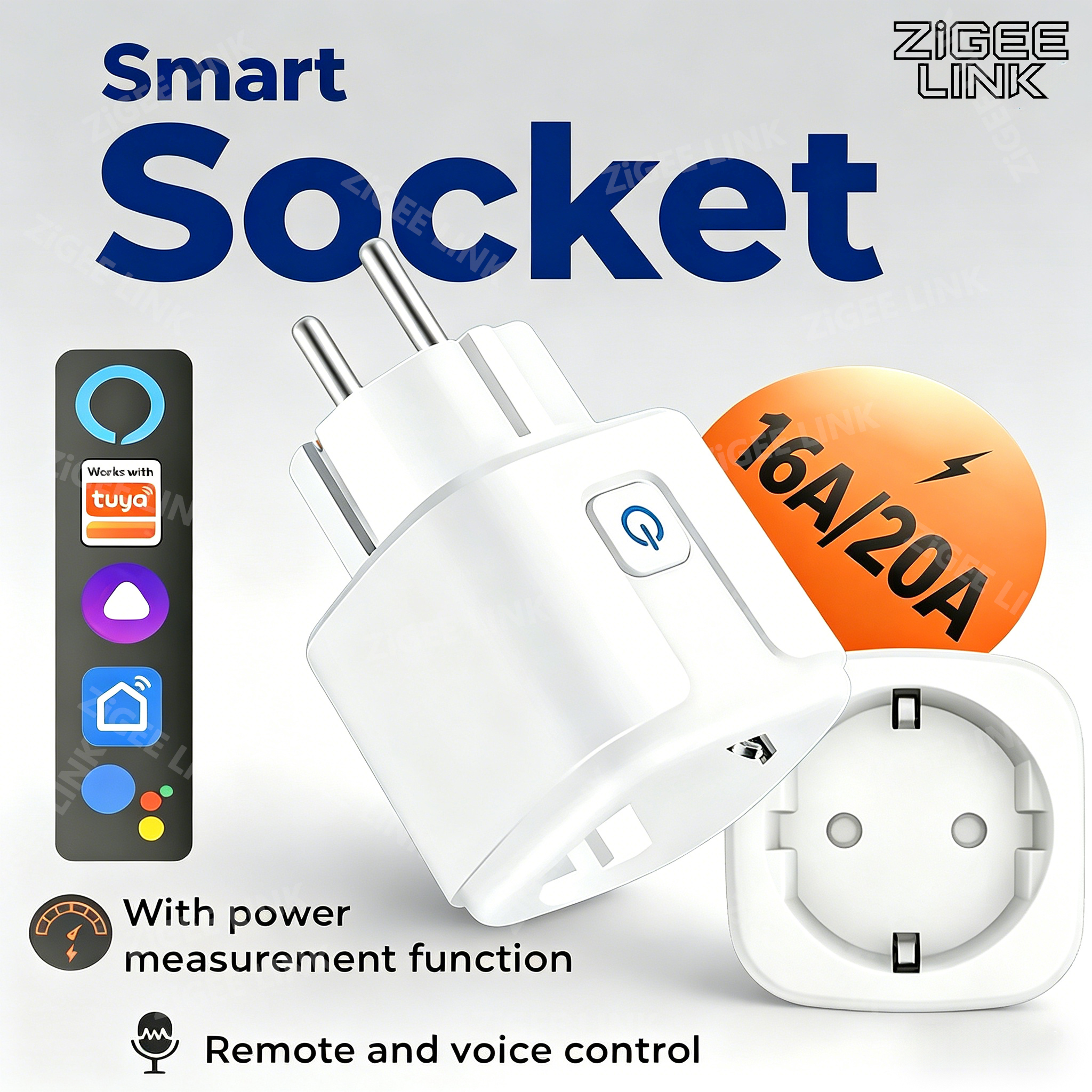 Smart Home Or Smart Home - EU Socket Wifi or Zigbee3.0 Plug