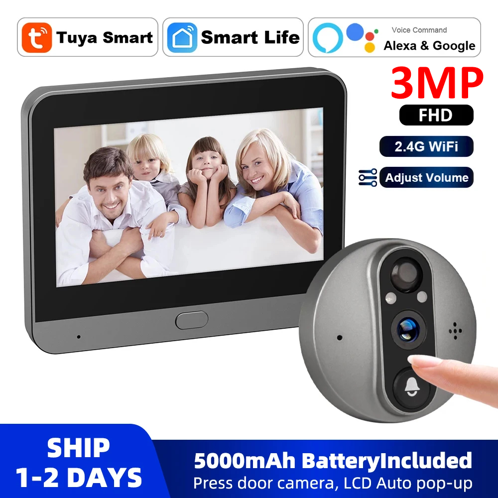 3MP WiFi Smart Tuya Peephole 5 – Smart Home Cctv Camera Bewertung und Preis