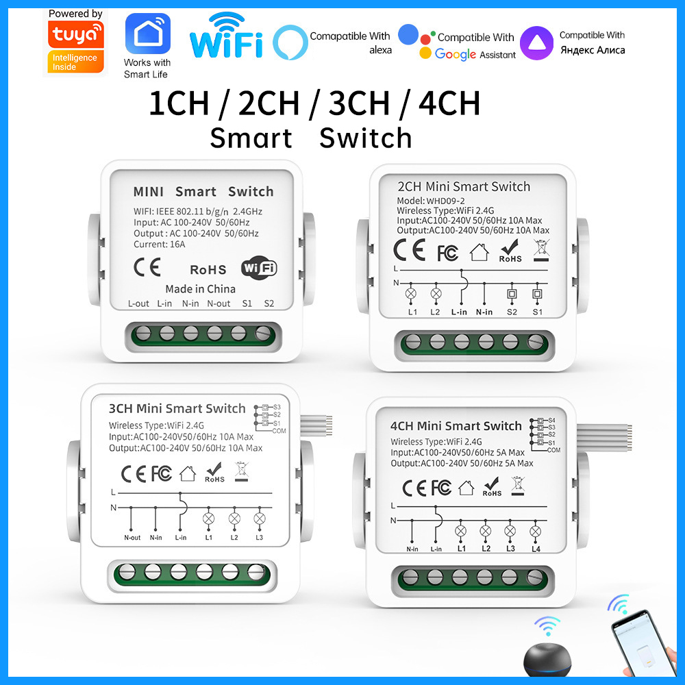 Tuya WiFi Smart Switch 1/2/3/4 – Smart Home Google Assistant Bewertung und Preis