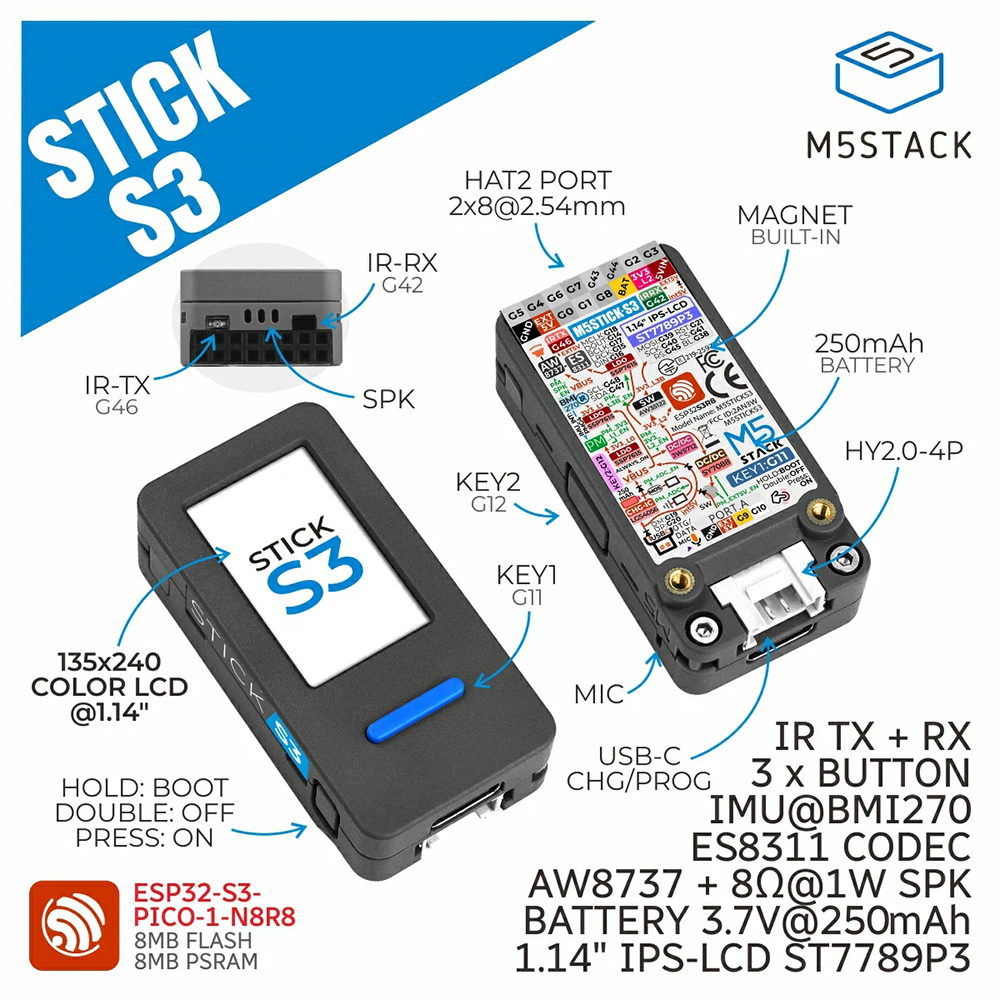 M5Stack M5StickS3 ESP32-S3 IoT – Smart Home Control Panel Bewertung und Preis