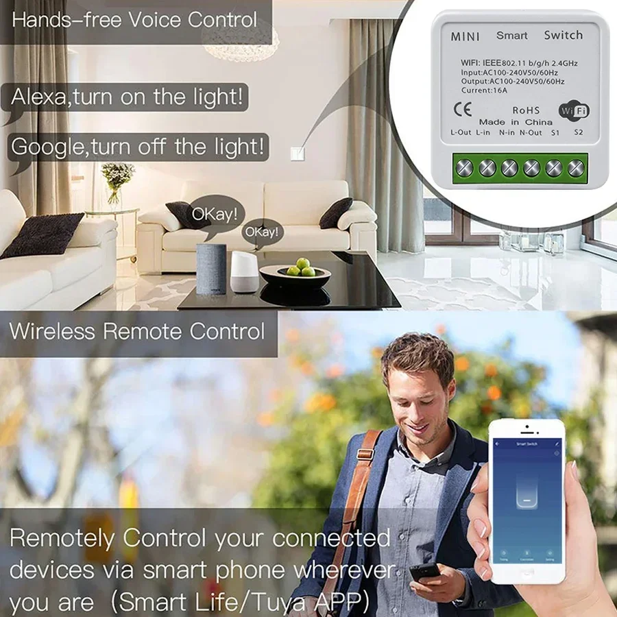 Tuya WiFi Smart Switch Module  – Smart Home Google Assistant Bewertung und Preis