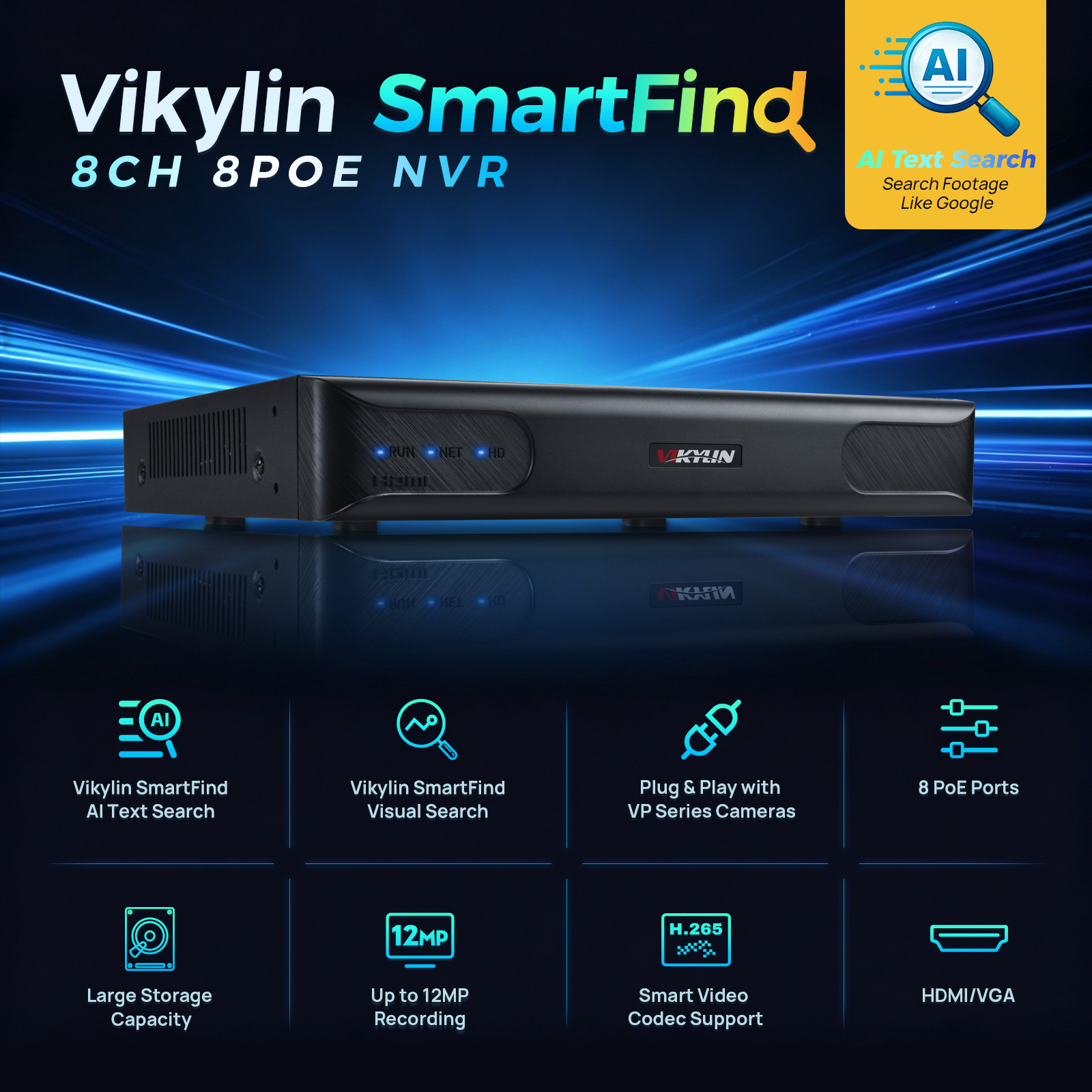 Vikylin 4K NVR UP to 12MP 8CH  – Smart Home Cctv Camera Bewertung und Preis