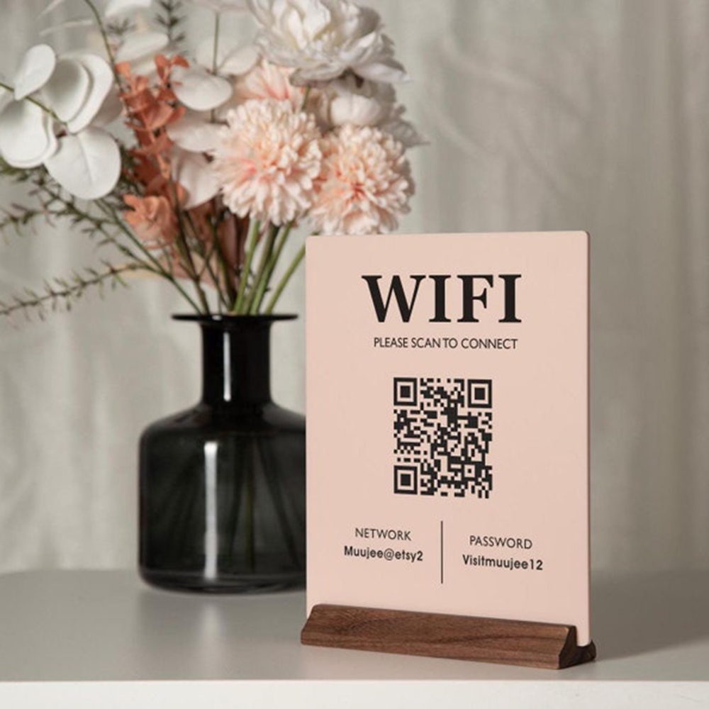 Hot Sale WiFi QR Code Acrylic  – Airbnb Smart Home Bewertung und Preis