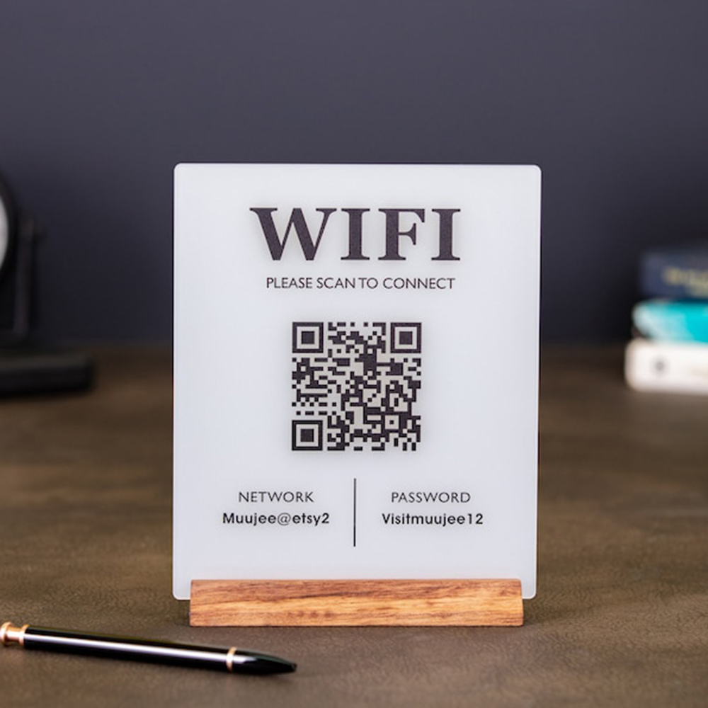 Hot Sale WiFi QR Code Acrylic  – Airbnb Smart Home Bewertung und Preis