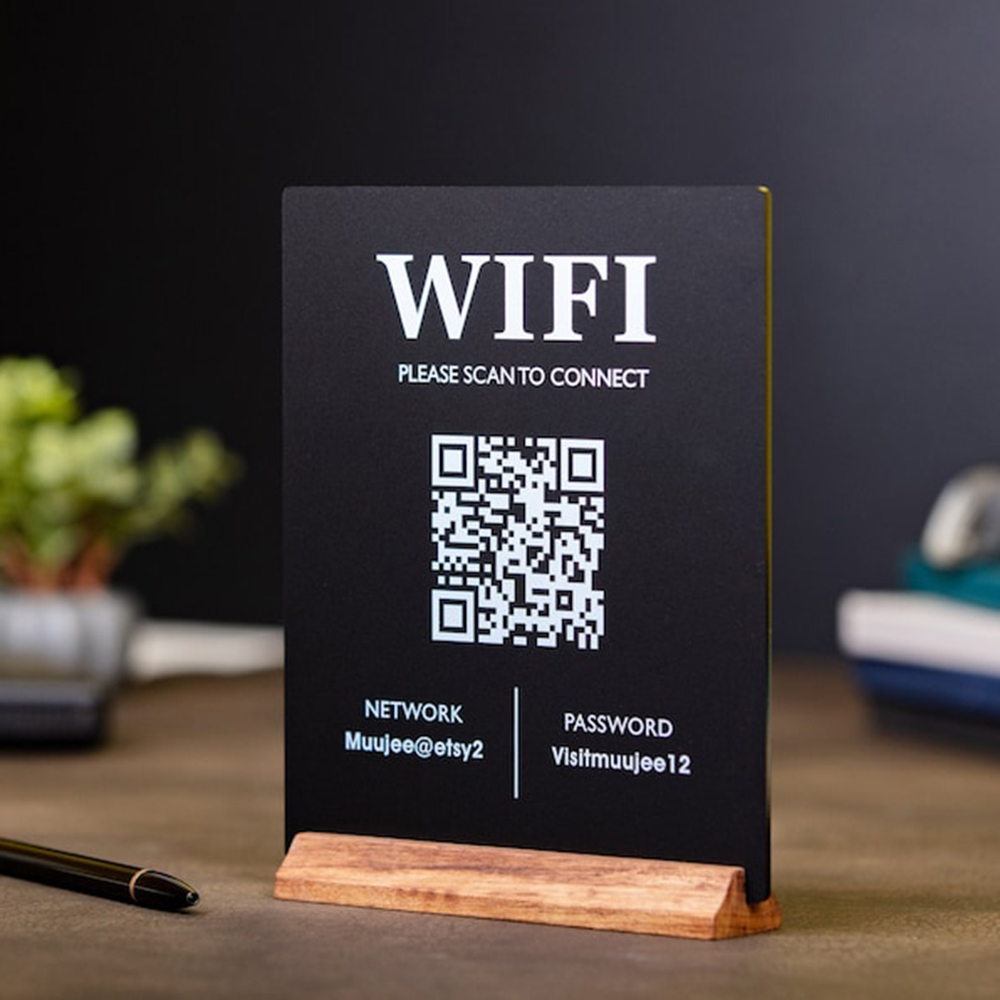 Hot Sale WiFi QR Code Acrylic  – Airbnb Smart Home Bewertung und Preis