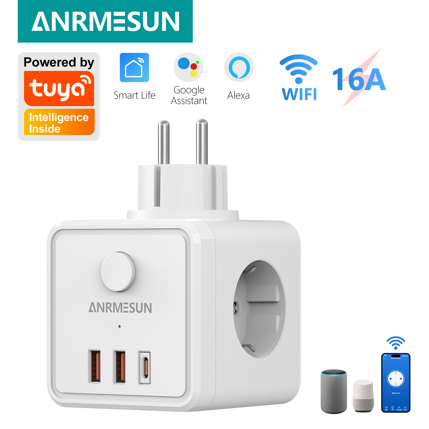 3 EU Plug 2 USB-A 1 Type-C Por – Smart Home Or Smart Home Bewertung und Preis