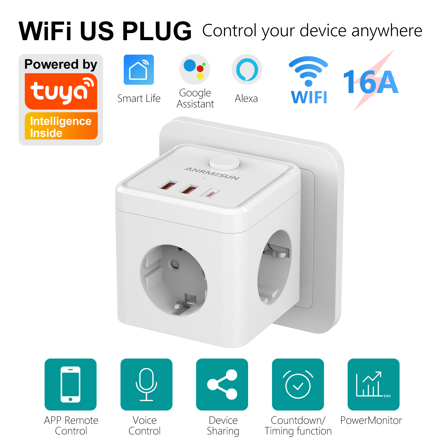 3 EU Plug 2 USB-A 1 Type-C Por – Smart Home Or Smart Home Bewertung und Preis