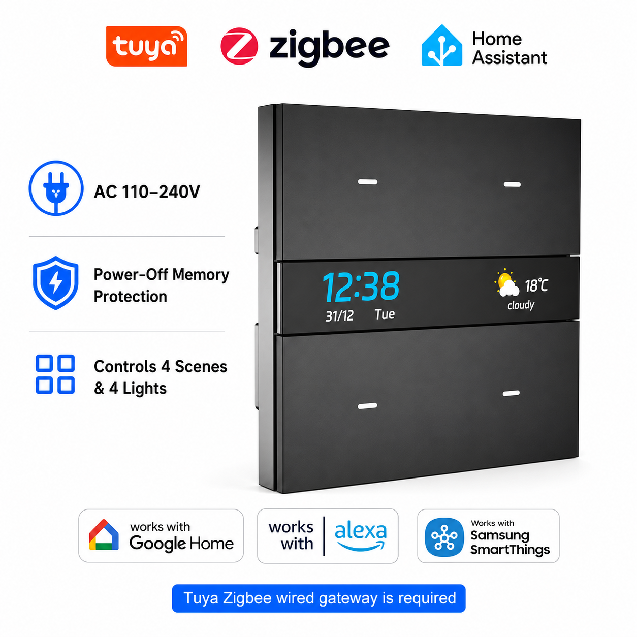 M8 pro Zigbee smart switch pan – Smart Home Control Panel Bewertung und Preis