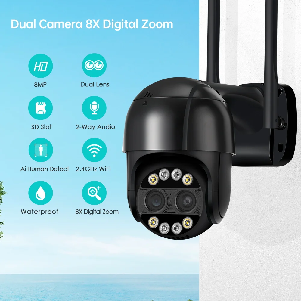 BESDER 8MP 4K PTZ IP Camera 8x – Smart Home Windows App Bewertung und Preis